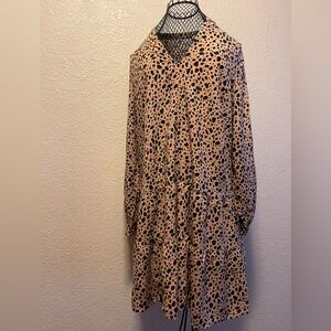 GAP LS Mini Woven Animal Print Dress | Large